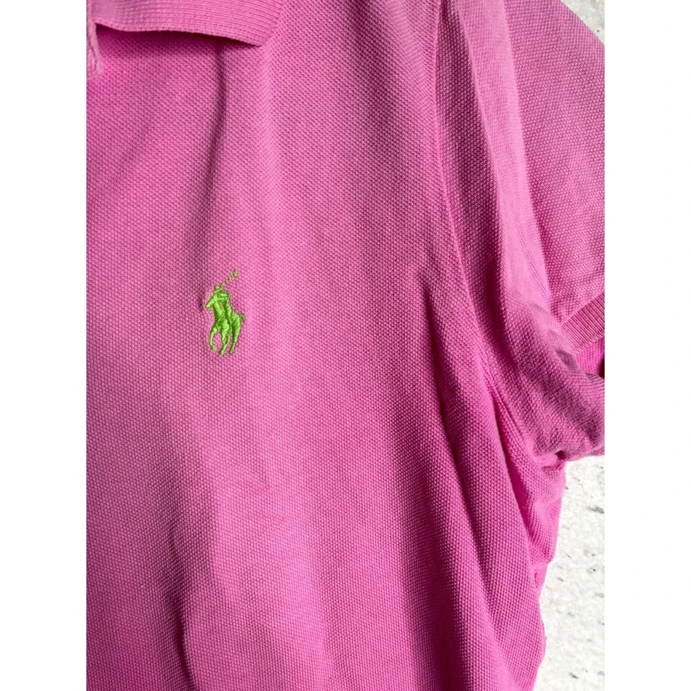 Ralph Lauren The Skinny Polo Shirt Men's Large Pink Golf Performance Pony Logo